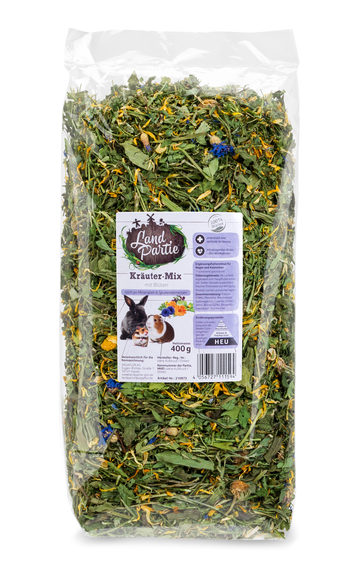 LandPartie Kräuter-Mix mit Blüten Nachfüllpack 400 g