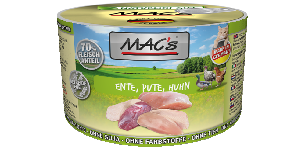 MACs_Cat_EntePuteHuhn_200g Macs Dose Ente + Pute + Huhn 200 g