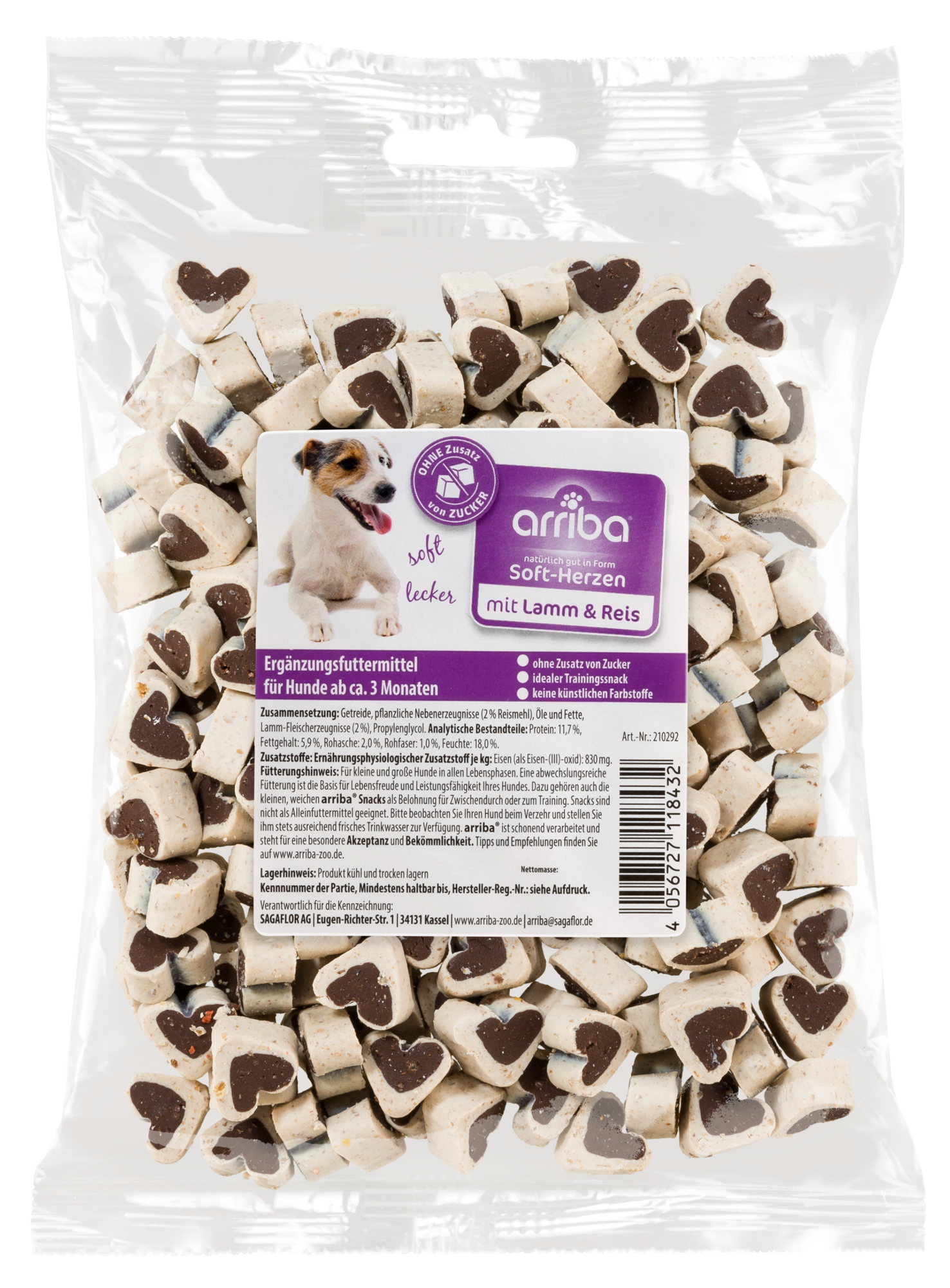 Arriba Soft Herzen mit Lamm & Reis 200 g