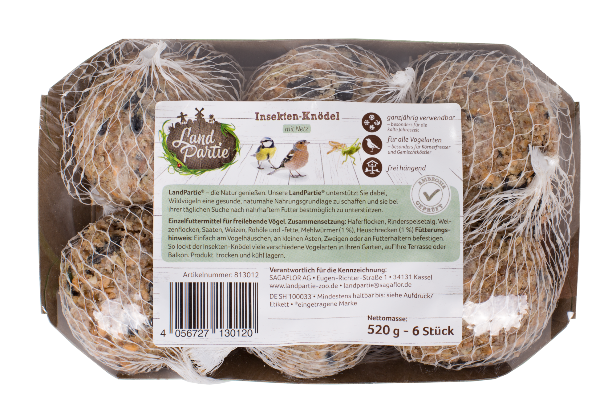 LandPartie Wildvogel Frucht Knödel 6 Stück