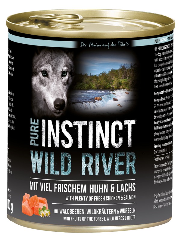 PI-WILD-RIVER-Lachs-800g_109414_SAGAFLOR_AG-Web Pure Instinct Huhn & Lachs Wild River 800 g Dose