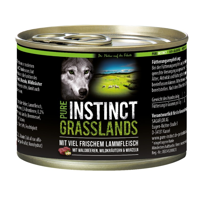 PI-GRASSLANDS-Lamm-200g_109418_SAGAFLOR_AG-Web Pure Instinct Lamm Grasslands 200 g Dose