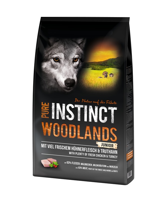 PURE-INSTINCT-8kg-WOODLANDS-Truthahn_53879_SAGAFLOR_AG-Web Pure Instinct Junior Mini / Medium Woodlands Huhn & Truthahn Mini / Medium 4 Kg