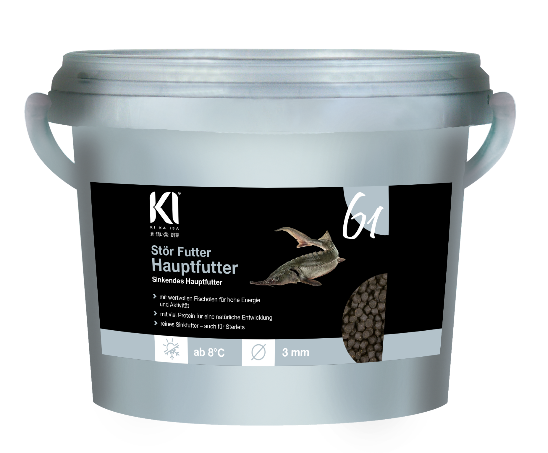 KI KA IBA Stör Hauptfutter  3 mm 1 Liter