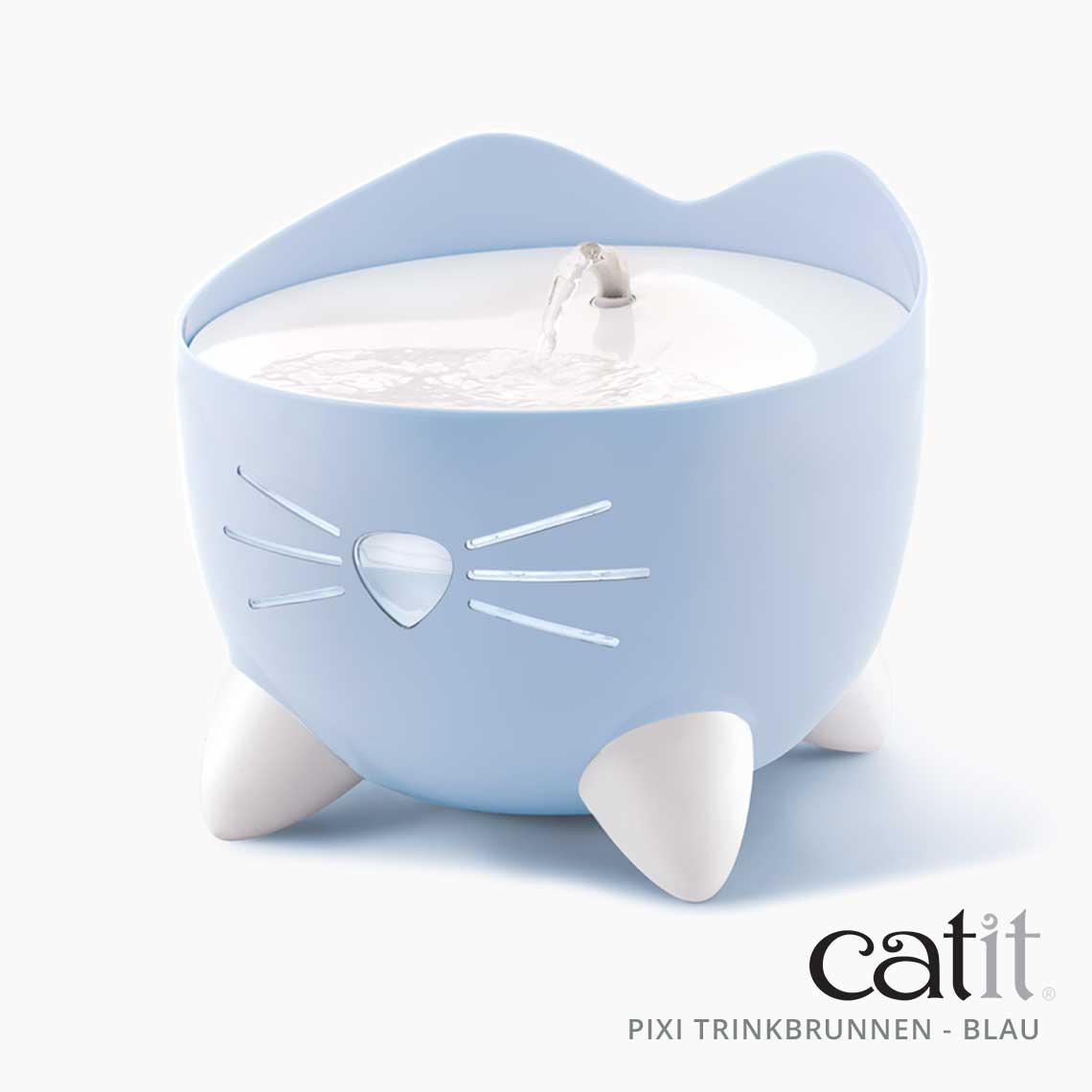 43717_Catit_PIXI-Fountain_BLUE-DE-2 Catit Pixi Katzen Trinkbrunnen 2,5 Liter mit LED