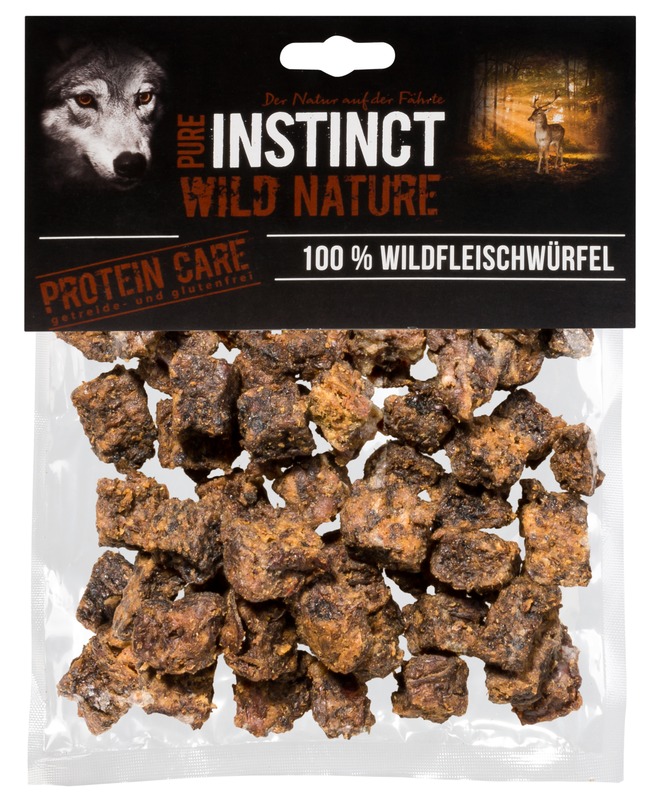 PURE-INSTINCT-WILD-NATURE-Wildfleischw-1-4-rfel-200g_115049_SAGAFLOR_AG-Web Pure Instinct Wildfleischwürfel 250 g