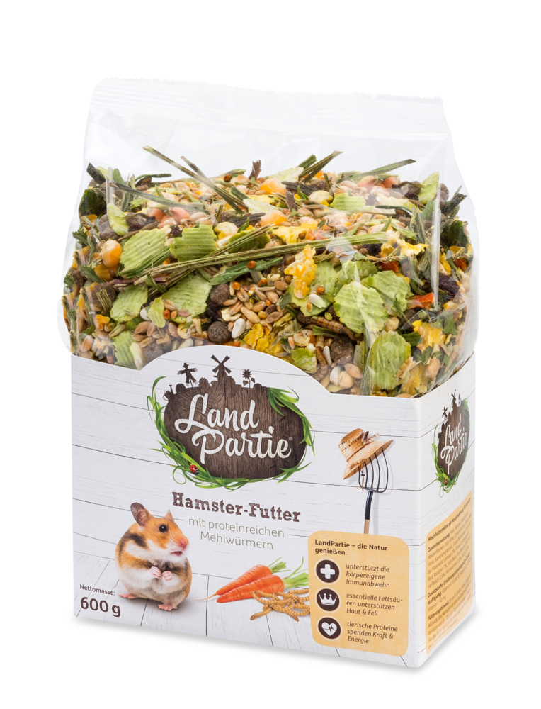 LandPartie Hamster Futter mit Mehlwürmern 600 g