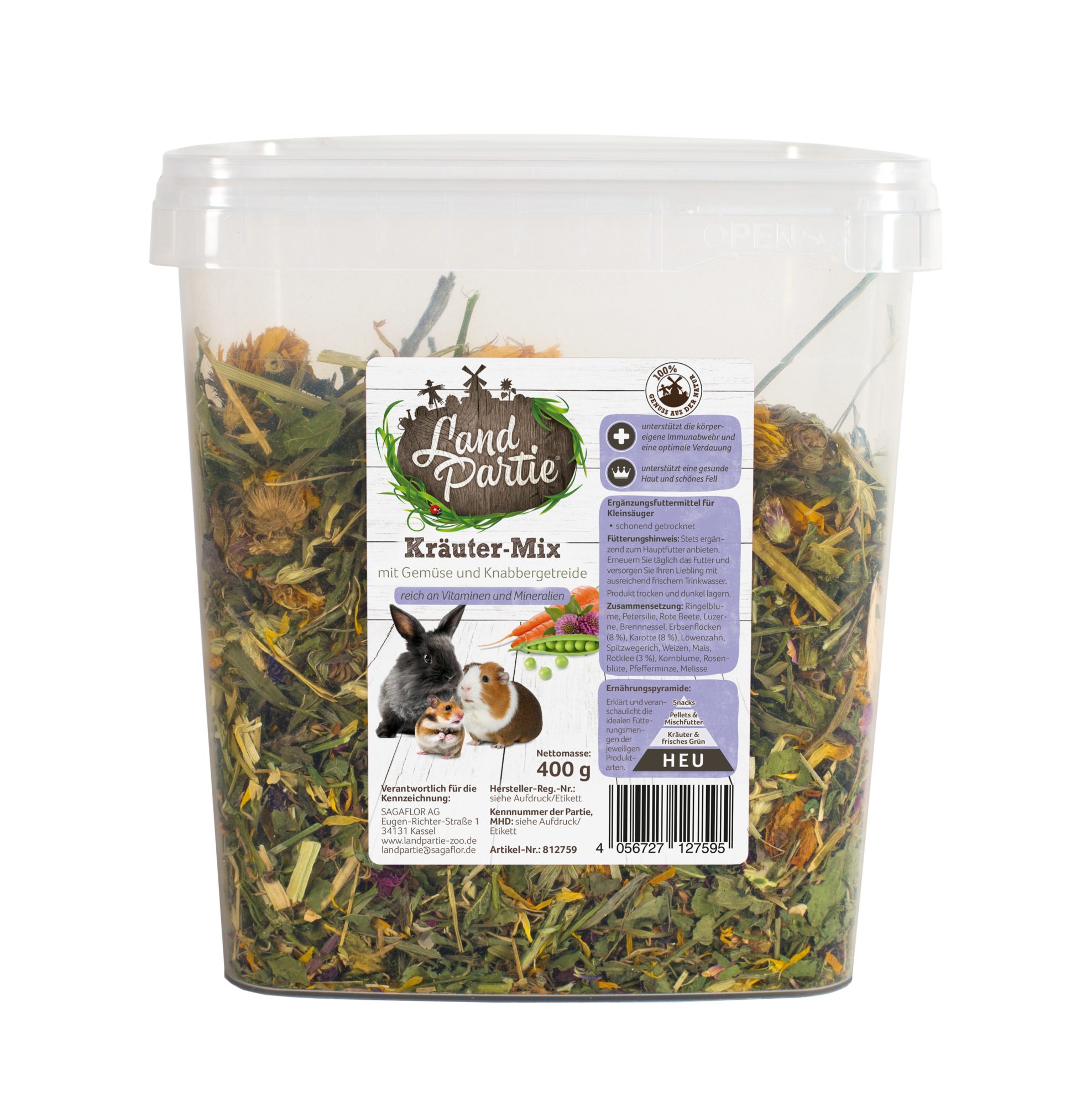 LandPartie Kräuter Mix Gemüse Knabbergetreide 400 g LandPartie Kräuter Mix Gemüse Knabbergetreide 400 g