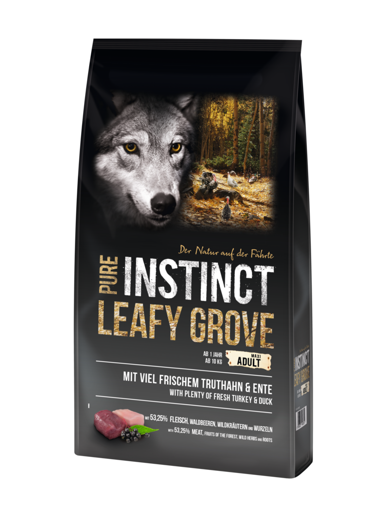 Pure-Instinct-Adult-Maxi-Truthahn-Ente-Leafy-Grove-12-kg-1 Pure Instinct Adult Maxi Truthahn & Ente Leafy Grove 12 kg