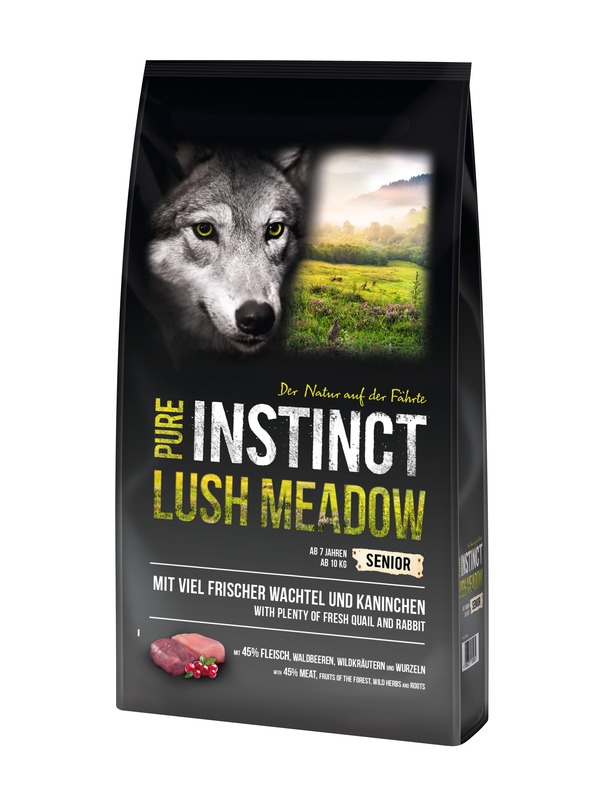 PURE-INSTINCT-12kg-LUSH-MEADOW_221851_SAGAFLOR_AG_Web_4056727130434-1 Pure Instinct Lush Meadow Senior Kaninchen und Wachtel 12 Kg