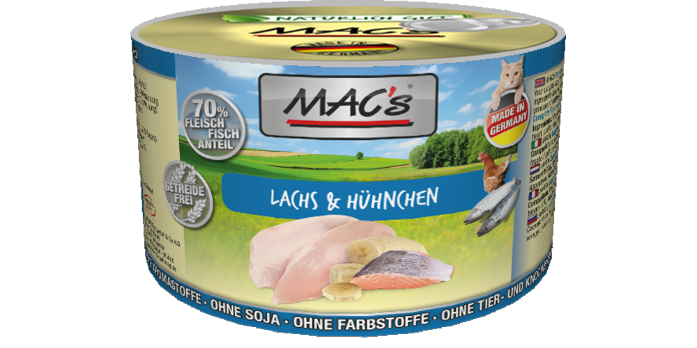 MACs_Cat_LachsHuehnchen_200g Macs Dose Lachs + Hühnchen 200 g