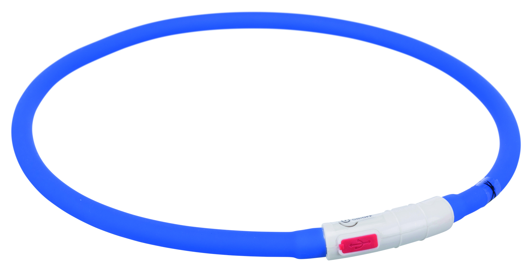 12642 Trixie Flash Leuchtring USB, Silikon XS-XL 70 cm