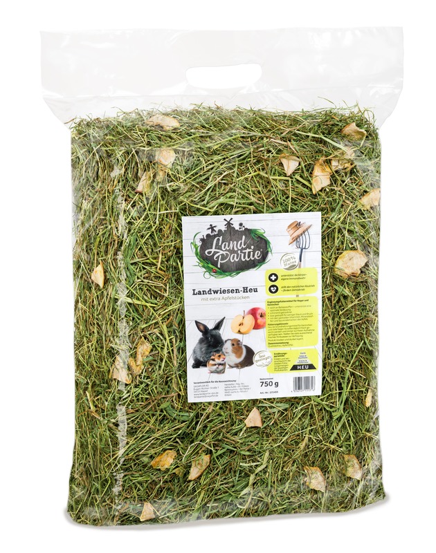 LandPartie-Premiumheu-lose-gestopft-750g-mit-Apfel_148240_SAGAFLOR_AG-Web LandPartie Landwiesen Heu mit Apfel 750g